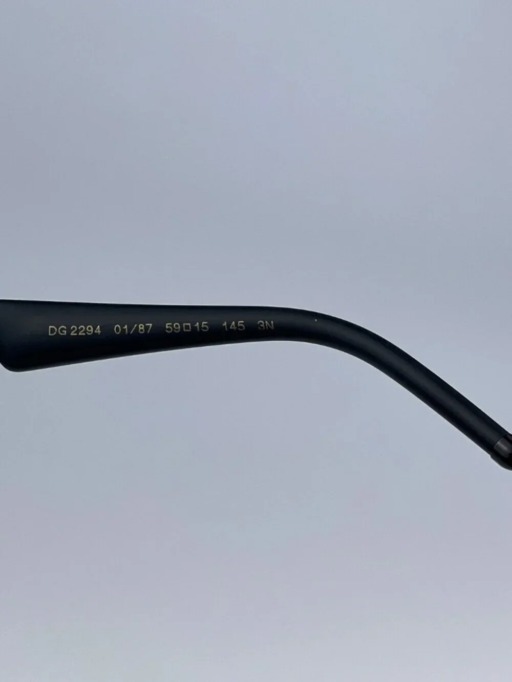 DOLCE & GABBANA DG2294 01/87 BLACK PILOT DARK GREY SUNGLASSES